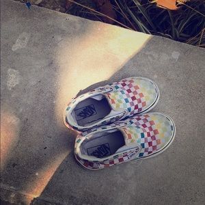 Used Rainbow Checkered Vans